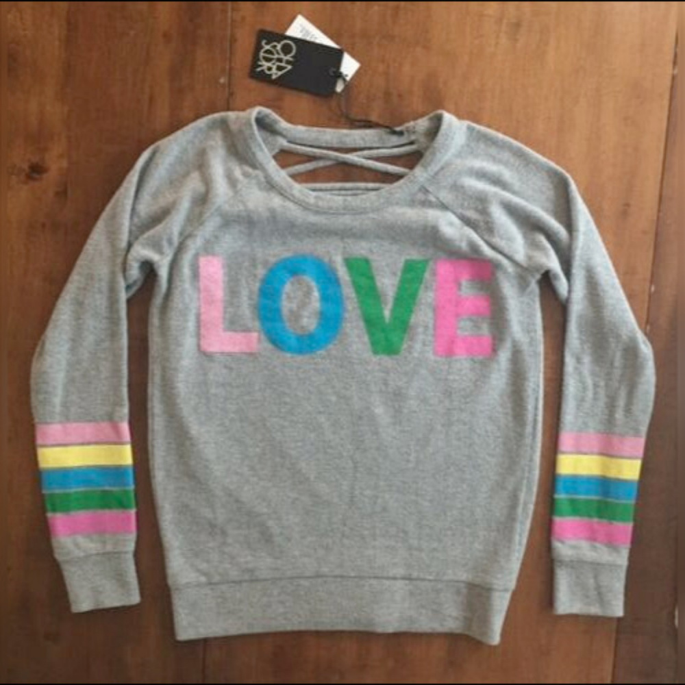 CHASER DRAPED BACK LOVE SWEATER Long Sleeve NWT